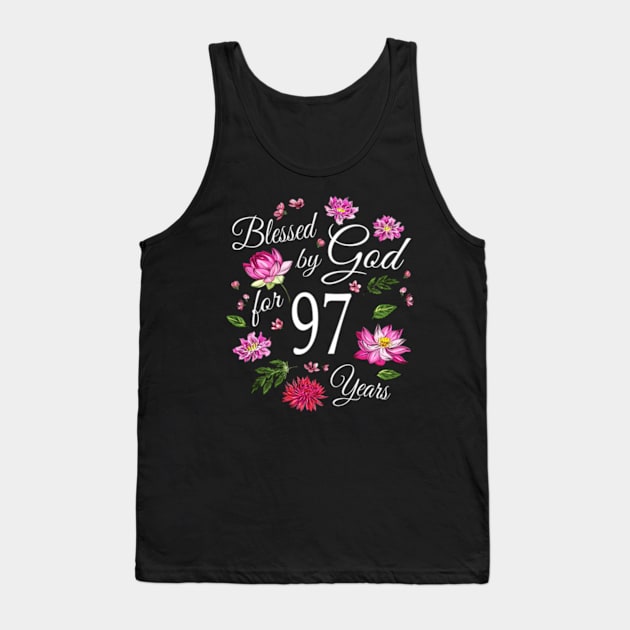 Blessed By God For 97 Lotus Flower 97Th Tank Top by Ro Go Dan
